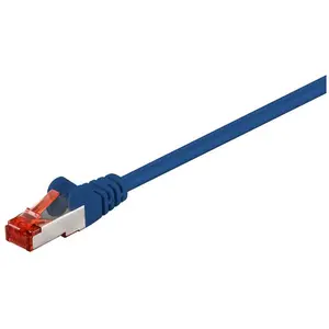 Wentronic Goobay 95462 CAT 6 Câble de Liaison, S/FTP (PiMF), Bleu, 0.5 m Longueur