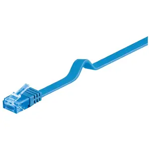 Goobay 96295 CAT 6 A U/UTP Câble de Liaison Plat, Bleu, 0.5m Longueur pas cher