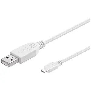 Comparateur de prix : Câble USB - GOOBAY - Type A Mâle Vers Micro-B Mâle - Double blindage - 30 cm - Blanc