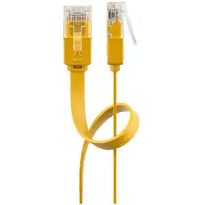 Goobay 96396 CAT 6 U/UTP Câble de Liaison Plat, Jaune, 0.5m Longueur pas cher