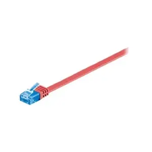 Goobay 96333 CAT 6 A U/UTP Câble de Liaison Plat, Rouge, 3m Longueur pas cher