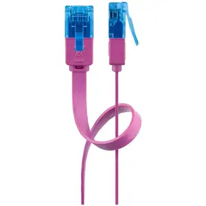Goobay 96320 CAT 6 A U/UTP Câble de Liaison Plat, Magenta, 2m Longueur pas cher