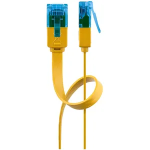 Goobay 96329 CAT 6 A U/UTP Câble de Liaison Plat, Jaune, 3m Longueur pas cher