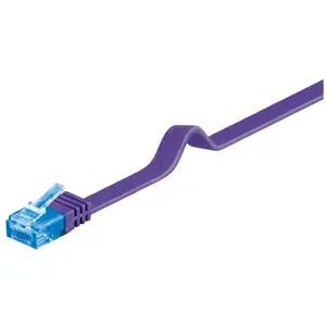 Goobay 96313 CAT 6 A U/UTP Câble de Liaison Plat, Violet, 1m Longueur pas cher
