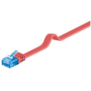 Comparateur de prix : Goobay 96311 CAT 6 A U/UTP Câble de Liaison Plat, Rouge, 1m Longueur