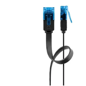 Goobay 96301 CAT 6 A U/UTP Câble de Liaison Plat, Noir, 0.5m Longueur pas cher