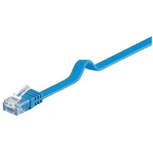 Goobay 96426 CAT 6 U/UTP Câble de Liaison Plat, Bleu, 5m Longueur pas cher
