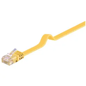 Goobay 96414 CAT 6 U/UTP Câble de Liaison Plat, Jaune, 2m Longueur pas cher