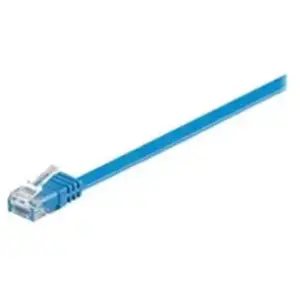 Goobay 96419 CAT 6 U/UTP Câble de Liaison Plat, Bleu, 3m Longueur pas cher