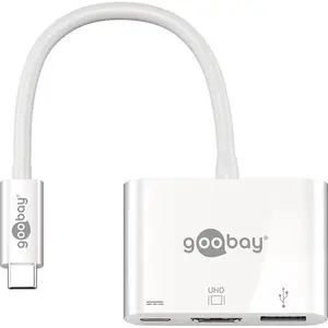 goobay 62104 Adaptateur USB-C Multiport HDMI, Alimentation Électrique, Blanc pas cher