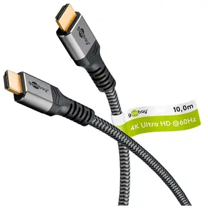 goobay 64997 goobay HDMI 2.0 Kabel 10,0 m grau, schwarz, 1 St. pas cher