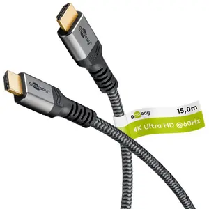 goobay 64998 Câble HDMI haute vitesse avec Ethernet 2.0 / résolutions UHD allant jusqu'à 4 K @ 50/60 Hz/rallonge HDMI pour PS5, Xbox, Apple TV 4K / 15M