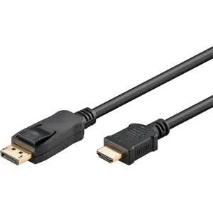 goobay 64837 Câble adaptateur DisplayPort 1.2 vers HDMI 1.4 4 K @ 30 Hz/Câble HDMI ultra haute vitesse/fiche plaquée or pour une transmission de signal irréprochable/ordinateur portable se pas cher