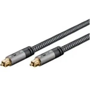 goobay 65304 Câble audio optique Toslink 1m / Compatible avec barre de son, chaîne hi-fi, home cinéma, PS4, Xbox/Fibre de verre/Connexion dorée
