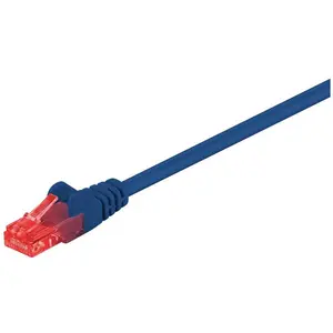 Goobay 68442 CAT 6 Câble patch, U/UTP, bleu, 10 m - CCA mélange de cuivre pas cher