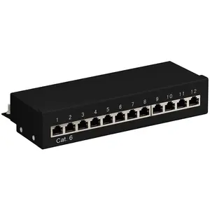 Comparateur de prix : Goobay 69307 CAT 6 Panneau de Brassage Mini/Bureau, Noir, 12 Ports