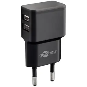 goobay Chargeur Double usb-a (12 w) noir, 2x ports usb-a. Version couleur Noir pas cher