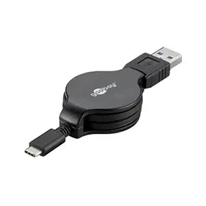 Comparateur de prix : Cable Goobay USB 2.0 vers USB type C rétractable - 1m (Noir)