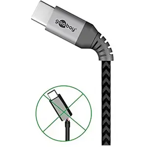 Câble USB-C - GOOBAY - 49303 - 10 Gbps - 2 m - Câble textile robuste avec connecteurs métalliques pas cher