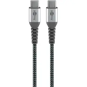 goobay Câble textile USB-C > USB-C avec connecteurs métalliques pas cher