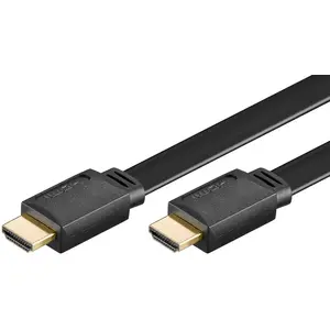 Goobay 31927 Câble Plat High Speed HDMI avec Ethernet, Doré, Noir, 2m Longueur de CâbleVendu parpixmania