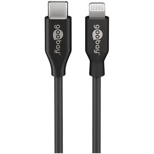 goobay Câble de Charge et de Synchronisation Lightning vers usb-c , 1 m, noir, câble MFi pour Apple iPhone/iPad. Longueur de câble 1 m