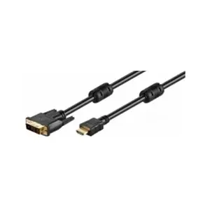 Comparateur de prix : Goobay 51881 Câble DVI-D/HDMI, Doré, Noir, 1.5m Longueur de Câble