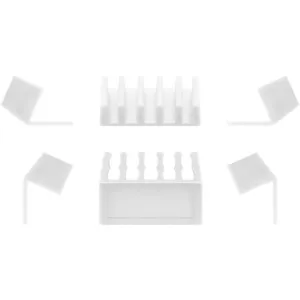 goobay Lot de 2 Supports de câble pour Bureau 5 Compartiments Blanc pas cher