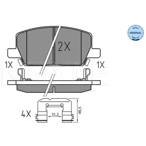 MEYLE Plaquettes de frein X4 pour OPEL: Mokka & CHEVROLET: Trax (Ref: 025 223 1119) pas cher