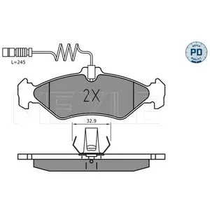 Kit de plaquettes de frein, frein à disque MEYLE-PD Quality 0252162117/PD pas cher