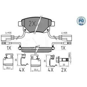 Meyle 0252448617/PD Motorcraft Kit de plaquettes de frein, frein à disque pas cher