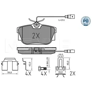 Meyle 0252344616/PD Motorcraft Kit de plaquettes de frein, frein à disque pas cher