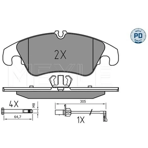 Kit de plaquettes de frein, frein à disque MEYLE-PD Quality 0252474319/PD pas cher