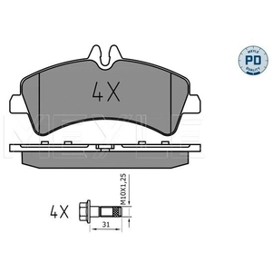 Kit de plaquettes de frein, frein à disque MEYLE-PD Quality 0252921720/PD pas cher