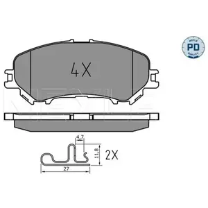 Kit de plaquettes de frein, frein à disque MEYLE-PD Quality 0252206518/PD pas cher