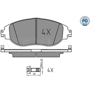 Kit de plaquettes de frein, frein à disque MEYLE-PD: Advanced performance and design. 0252473821/PD pas cher