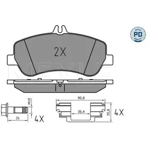 MEYLE Plaquettes de frein X4 pour MERCEDES-BENZ: Classe E, Classe GLK (Ref: 025 248 6720/PD) pas cher