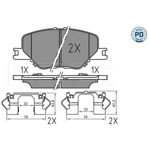 MEYLE Plaquettes de frein X4 pour OPEL: Insignia (Ref: 025 228 3819/PD) pas cher