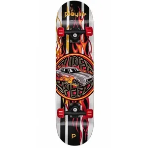 Skate Shortboard - PLAYLIFE - Super Charger - 31x8 cm - Blanc - Pour enfants à partir de 6 ans pas cher