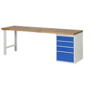 Établi Rau modèle 7510 avec 4 tiroirs LxPxH 2500x700x840mm