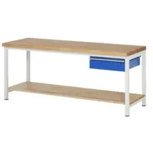 Établi Rau modèle 8001 avec tablette LxPxH 2000x700x840mm
