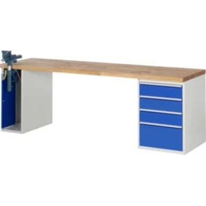 Établi Rau modèle 7510 avec 4 tiroirs et armoire l x p x h 2500x900x84...