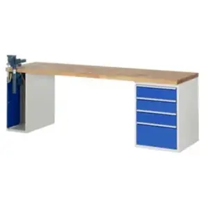 Établi Rau modèle 7510 avec 4 tiroirs et armoire l x p x h 2500x700x84... pas cher