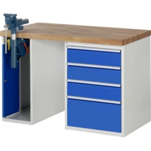 Établi Rau modèle 7510 avec 4 tiroirs et armoire LxPxH 1250x900x840mm