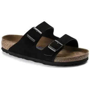Birkenstock Sandales Birkenstock Arizona Cuir Suede Soft Footbed M Bk951321 Noir - 39 pas cher