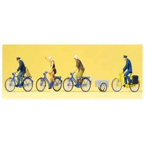 Figurine Cyclistes et remorque à vélo - Preiser Figurines pour trains - PR10507 pas cher
