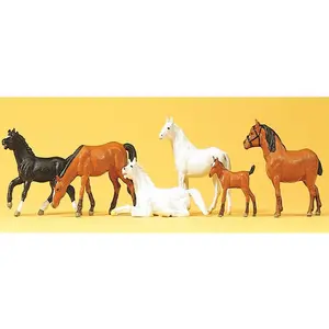 Figurine Chevaux 1/87 - Preiser Figurines pour trains - PR10150 pas cher