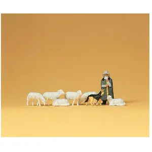 Figurine Mouton et berger - Preiser Figurines pour trains - PR14160 pas cher