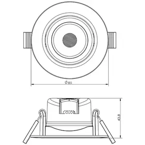 Deko-Light Plafonnier encastré LED SMD-68-230V, 3.000K, Ø8,5cm, noirVendu parluminaire