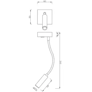 Deko-Light Wandaufbauleuchte Brahe I, 3,3W, 175lm, 3000K, weiß (341236) pas cher